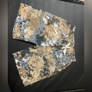 Louis Vuitton Brown/Blue/Silver Swim Shorts Reflective Size: S